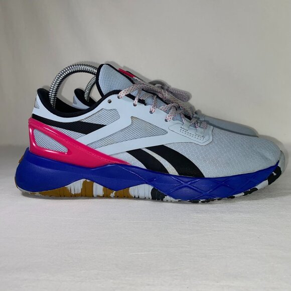 REEBOK NANO FLEX TR BLACK BLUE & PINK WOMEN'S SIZE 8 - Picture 1 of 8